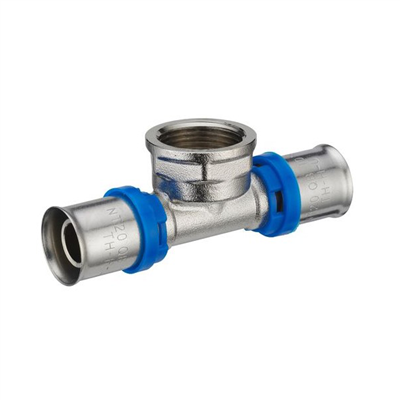 Raccord à sertir Té femelle au centre 1/2" diamètre 20  mm pour tube multicouche TH H U