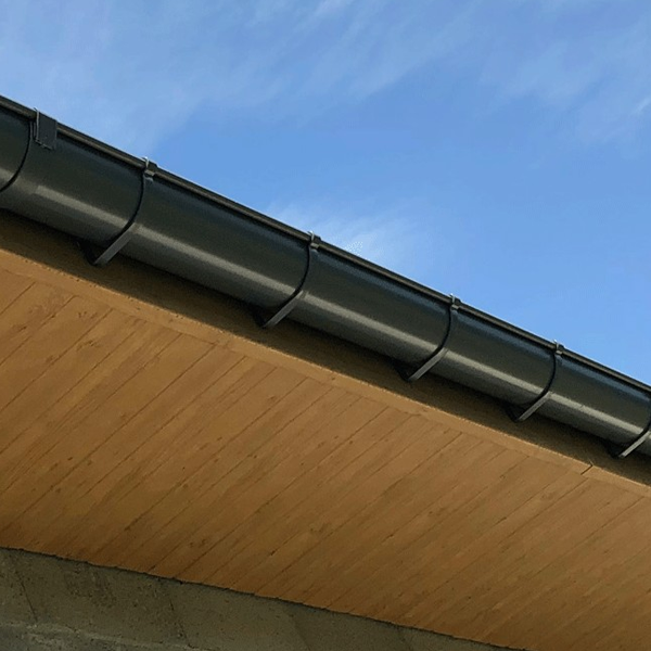 Tuyau de descente de gouttière Lindab SROR en acier galvanisé Gris anthracite RAL 7016 - Ø 87 MM x 3 M