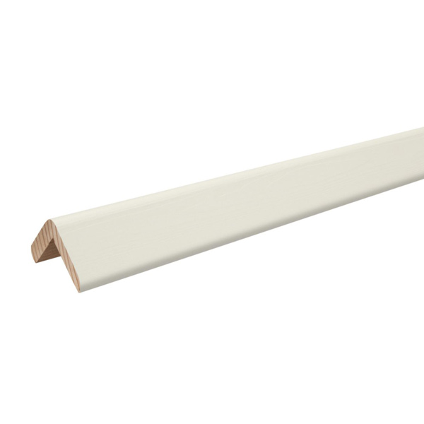 Cornière d'angle pour bardage Extra en Sapin du Nord de classe 3.1 - Silverwood - 55 MM x 55,00 MM - 3,00 M - Blanc perle