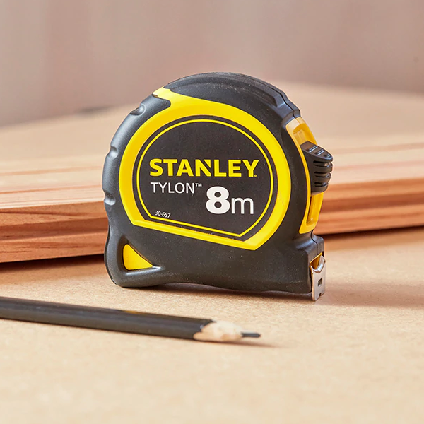 Mesure mètre à ruban Stanley Tylon bi-matière 8 mètres x 25 mm classe 2