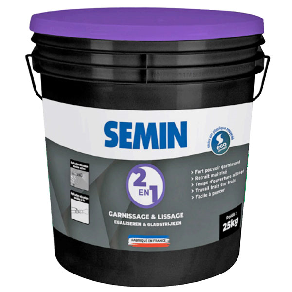 Enduit de lissage et de garnissage prêt à l'emploi - application Airless ou manuelle - Seau de 25 kg