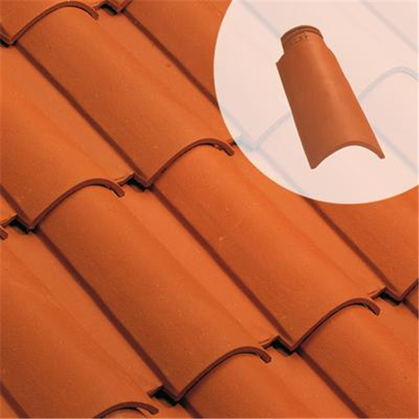 Demi-tuile en terre cuite - Oméga 10 Edilians - Rouge