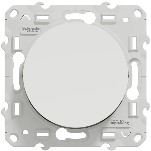 Interrupteur va-et-vient simple Schneider Odace - avec support de fixation à visser - blanc - 10A 250V