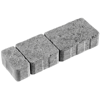 Pavé circulable Tépia en béton décoratif - pose sur sable - Gris nuancé - opus en 3 formats martelés