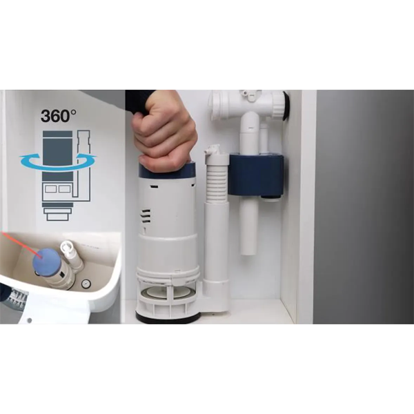 Ensemble de chasse à câble double volume 3/6l - Noyon et Thiebault - avec robinet flotteur latéral M3/8