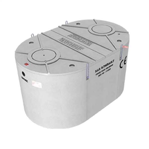 Fosse Toutes Eaux 6000 litres oblongue préfiltre avec tampons