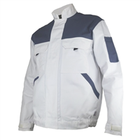 Blouson blanc de travail Typhon en polycoton blanc gris - L