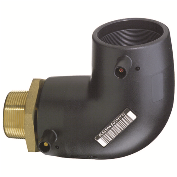 CDE TRANS. 90 PE PN16 M. LAITON D25X3/4