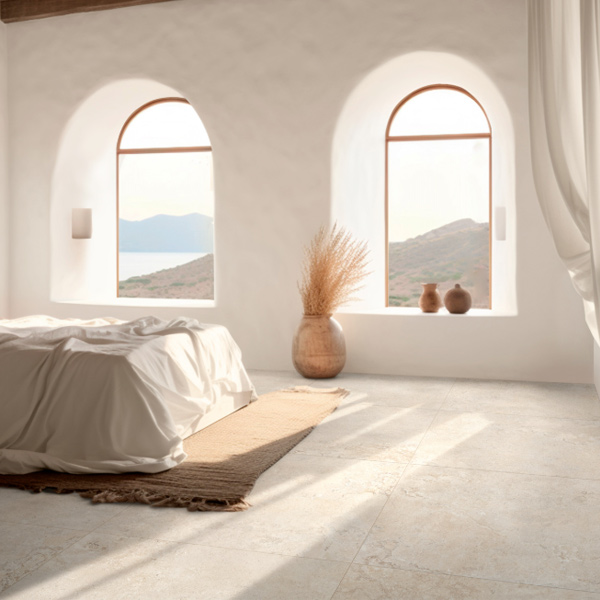 Carrelage intérieur effet pierre en grès cérame rectifié - Stoneplay - 60,0 CM x 60,0 CM - ép. 8,50 MM - Mayenne Avorio