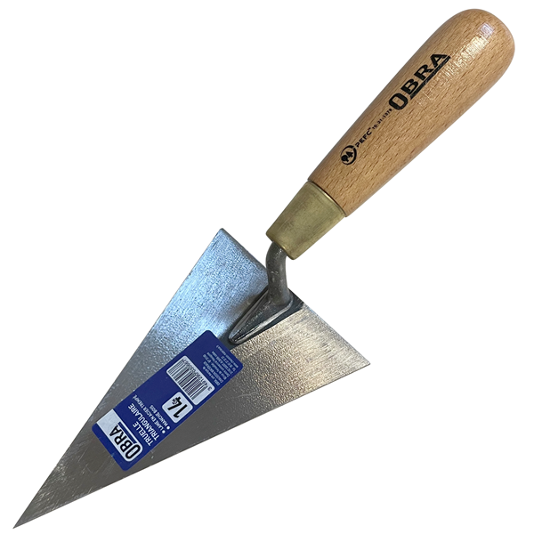 Truelle italienne triangulaire Obra 14 cm manche bois