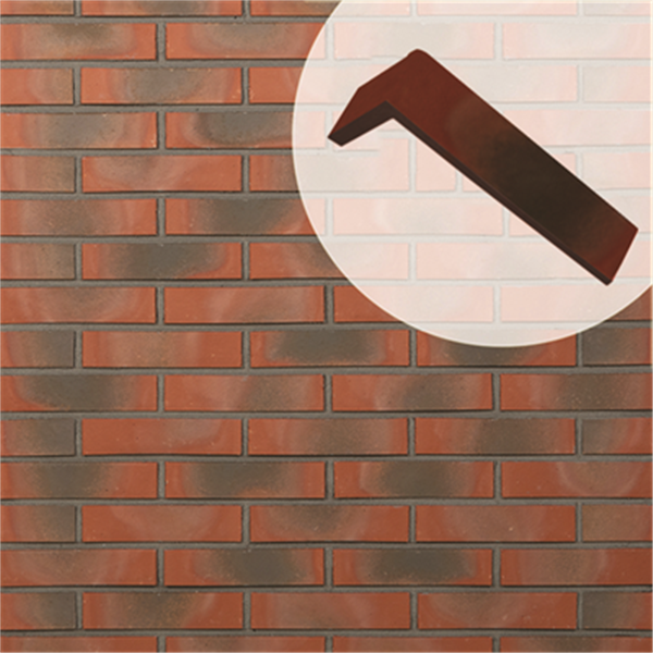 Plaquette d'angle de parement mural en terre cuite lisse Terreal PL12 Magnolia - 22 CM x 10,5 CM x 14 / 50 MM