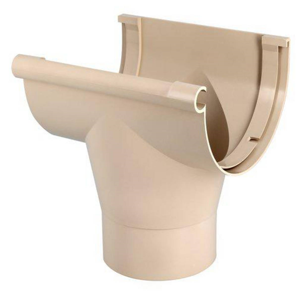 Naissance centrale à coller Nicoll NAC333S pour gouttière LG33 - Techtan - tube rond de 125 mm - sable