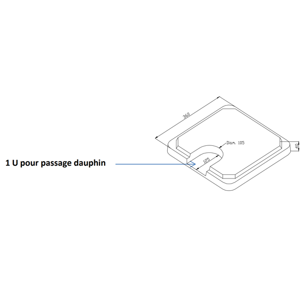 Couvercle à emboîtement RC30 pour regard d'eaux pluviales RM30 - béton classe  - 36 x 36 x 4 CM