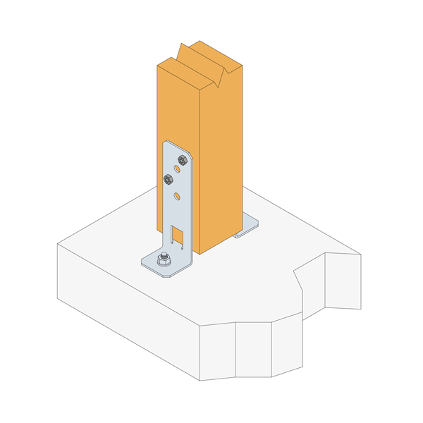 Pied de poteau de jardin réglable en largeur - PPG60/25 - acier galvanisé