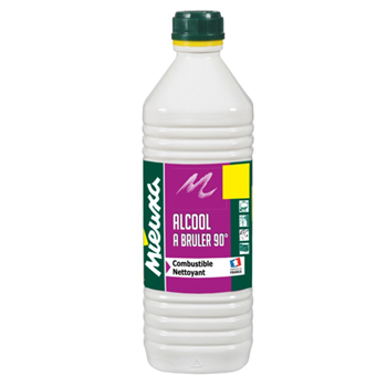 Alcool à brûler 90° - Combustible et nettoyant - Mieuxa - Bouteille 1 litre