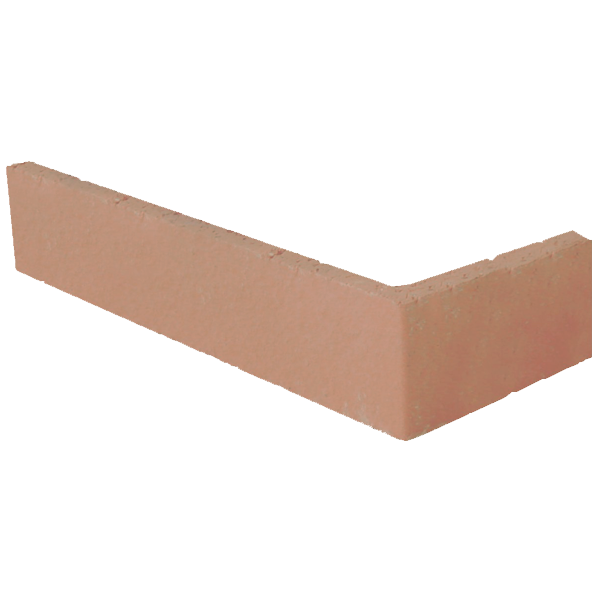 Plaquette d'angle de parement mural en terre cuite lisse Terreal PL12 Rose - 22 CM x 10,5 CM x 14 / 50 MM