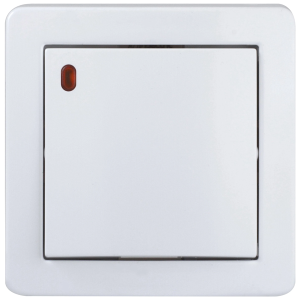 Interrupteur poussoir lumineux avec cadre en saillie Schneider Alréa - blanc polaire - 10 A à 250 V CA