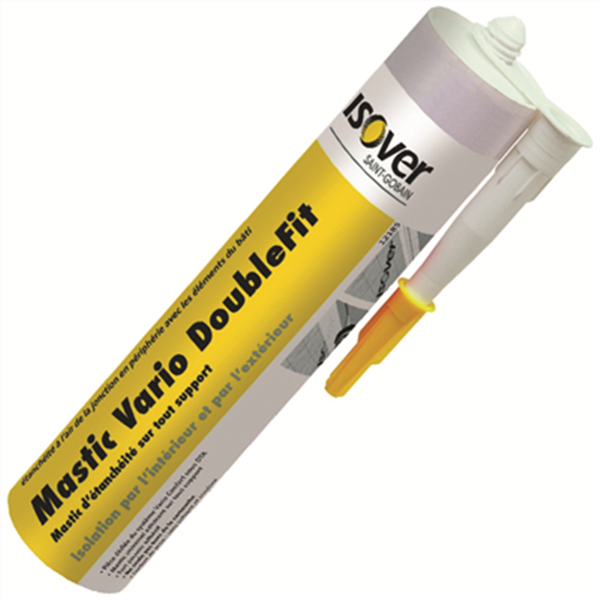 Mastic Vario Double Fit pour membranes d'étanchéité à l'air ISOVER - Cartouche de 310 ml