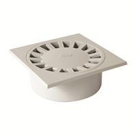 Siphon de cour carré pour recueillement ruissellement eau 25 x 25 cm - SC891G Nicoll - PVC Gris clair