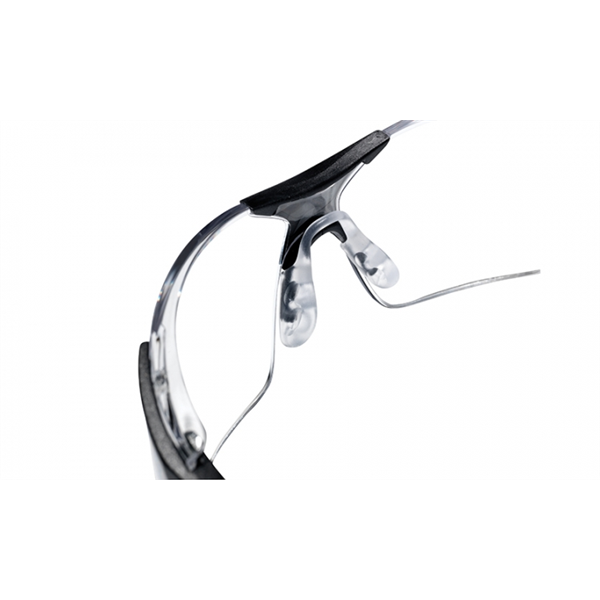 Lunettes de sécurité RUSH+ incolores traitement Platinum tresse intégrées Rouge Noir