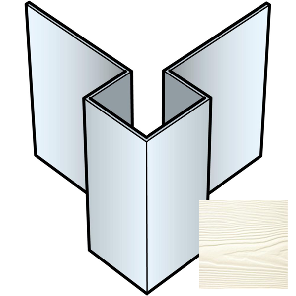 Profil d'angle extérieur symétrique pour bardage Cedral Lap - Aluminium laqué Blanc Everest C01 - longueur 3 M