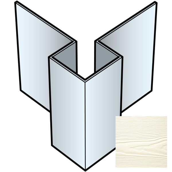 Profil d'angle extérieur symétrique pour bardage Cedral Lap - Aluminium laqué Blanc everest C01 - longueur 3,00 M
