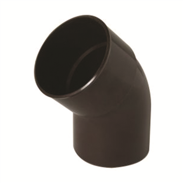 Coude cylindrique mâle-femelle Nicoll pour tube de descente - Angle  45° - Diamètre 80mm - Techtan Marron