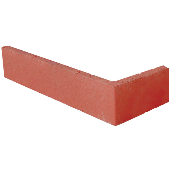 Plaquette d'angle de parement mural en terre cuite sablée Terreal PL12 Rouge - 22 CMx10,5 CMx14 / 50 MM