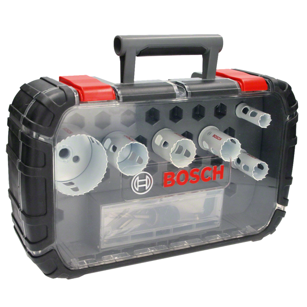 Coffret de 6 scies trépans Bosch pour plombier avec adaptateur Power-Change et 2 forets