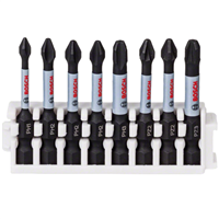 Pack de 8 embouts de vissage Bosch Impact Control Phillips PH et Pozidriv PZ 50 mm
