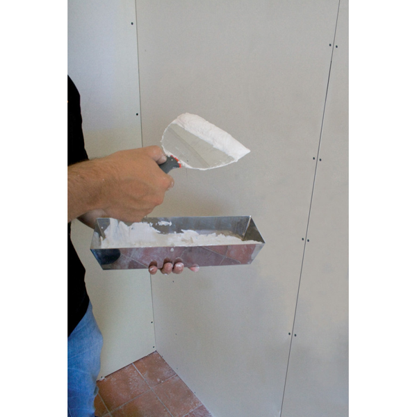 Bac à enduit en acier inox Edma - Longueur du fond 33 cm - Hauteur 7,5 cm