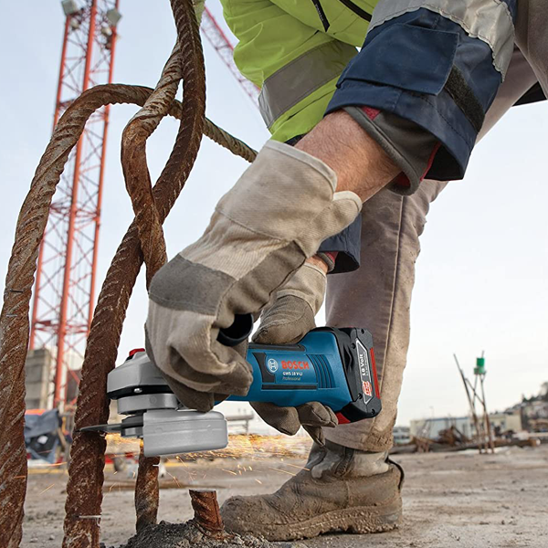 Meuleuse Bosch Ø125mm GWS 18V-7 2 batteries GBA 18V 4,0Ah Chargeur GAL 18V-40 L-Boxx