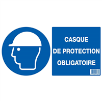 CASQUE DE PROTECTION OBLIGATOIRE 330x200mm (PP ALVEOL.)