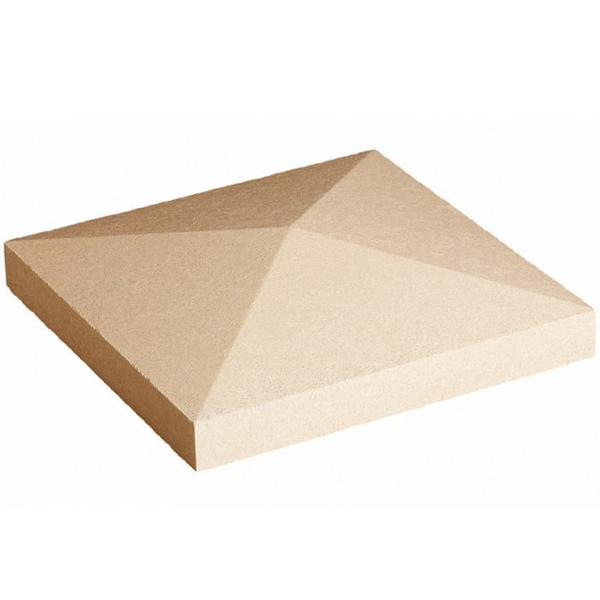 Chapeau de pilier à pointe de diamant en béton décoratif - Périgord - 40,0 CM x 40,0 CM x 9,00 CM