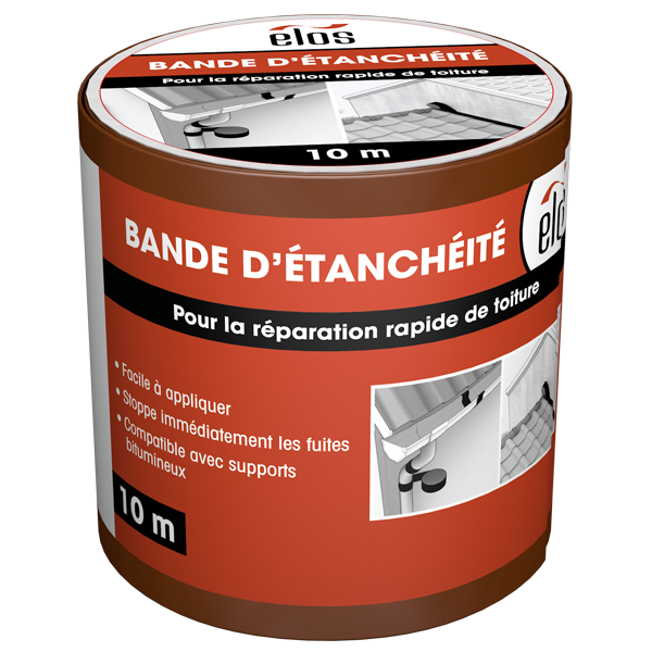 Bande d'étanchéité à l'eau autocollante bitumineuse Elos - 15 CM x 10 M - Terre cuite