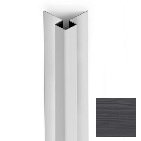 Profil d'angle extérieur pour bardage Cedral Click - aluminium laqué Schiste C18 - longueur 3,00 M