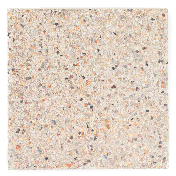 Dalle de terrasse en béton et cailloux de silex 4/8 - 40,0 cm x 40,0 cm - ép. 3,90 mm - Jaune