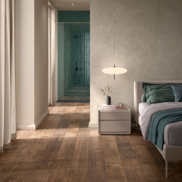 Carrelage intérieur effet bois en grès cérame émaillé - Nodis - 120 x 20 cm - ép. 9 mm - Rovere