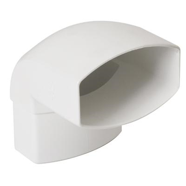 Coude ovoïde Nicoll pour tube de descente 90 x 56-mm - Angle 87°30 - Mâle/Femelle - Techtan - Blanc