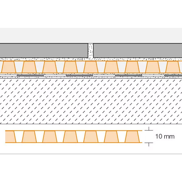 Natte de désolidarisation de drainage et d'étanchéité sous carrelage extérieur - DITRA DRAIN 8 - plots de 8 mm - Rouleau 1 m x 12,5 ml