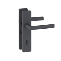 Ensemble poignée de porte à clé en L Vachette Koya - alu noir - entraxe fixation 165 mm - carré 7 mm