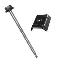 Fixations bacs acier sur charpente bois - Zacrovis + Cavalier - 6.5 x 100 mm - Gris anthracite - RAL 7016 - boîte de 100