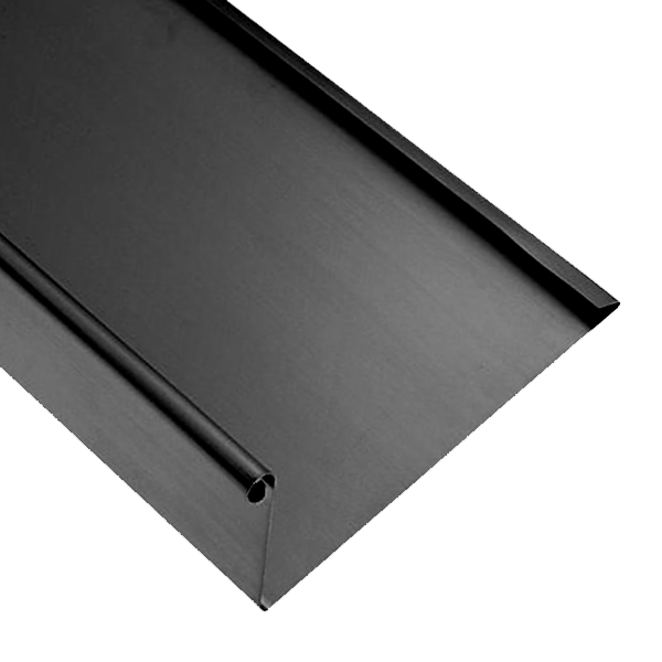 Gouttière Nantaise en zinc Anthra-Zinc VMZINC avec pince et boudin - 333 MM - ép. 0,65 MM - H. 80 MM - 4 M