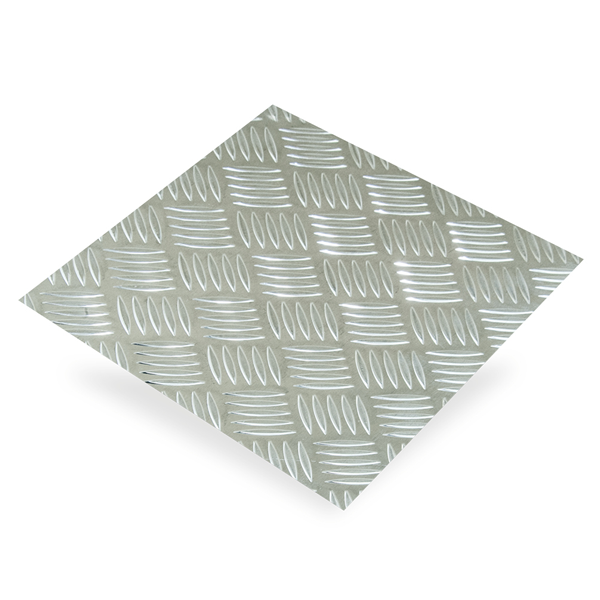 Plaque en Aluminium brut à damiers - 500 x 250 mm - épaisseur 1.5 - 1.7 mm