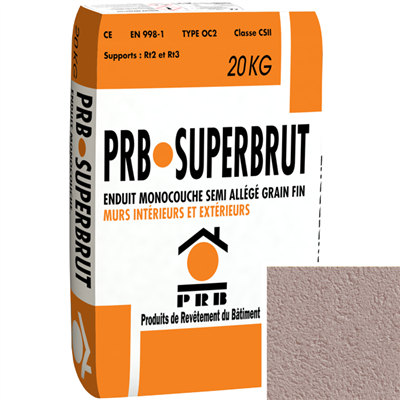 Enduit monocouche semi-allégé à grain fin PRB Superbrut type OC2 - Médoc - sac de 20 kg