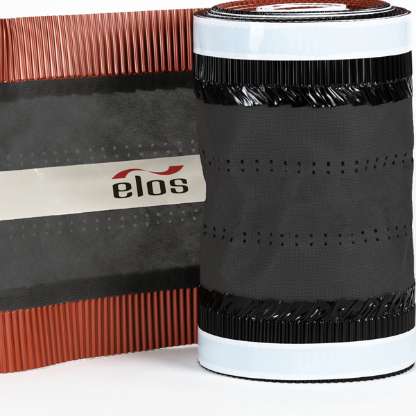 Closoir souple ventilé en polypropylène Elos pour faîtage et arêtier - coloris Rouge - 300 MM x 5,00 M