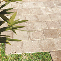 Pavé pierre naturelle TRAVERTIN 1er choix - Light mix - 15,25 CM x 15,25 CM - Ép.30 MM