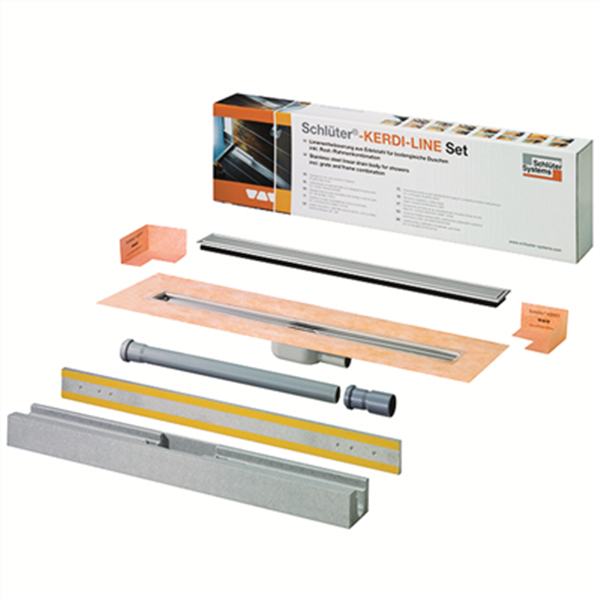 Système de caniveaux kit Schulter®-KERDI-LINE-A - L.0,8 M - acier inox V4A