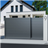 Portail Alu sur mesure Léonis CT 128 - Battant ou coulissant et motorisable - Plein avec remplissage horizontal