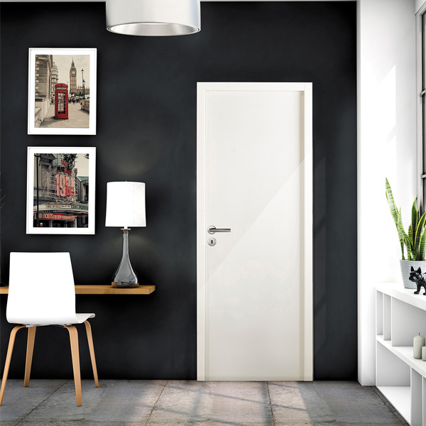 Bloc-porte alvéolaire prépeint à recouvrement - Huisserie 72/56 et joint confort - serrure PDDT - Chauvat Portes - 204 CM x 83 CM - Poussant droit